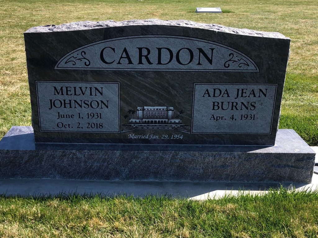 Grave Marker for Melvin J. Cardon