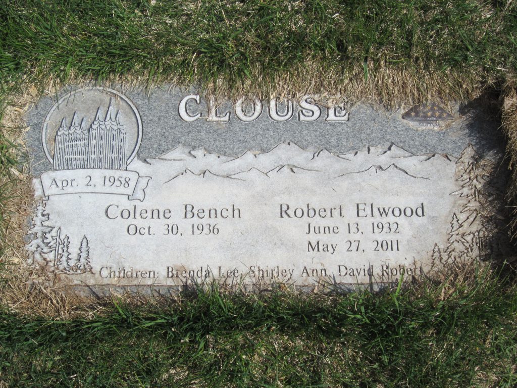 Robert and Colene Clouse grave marker