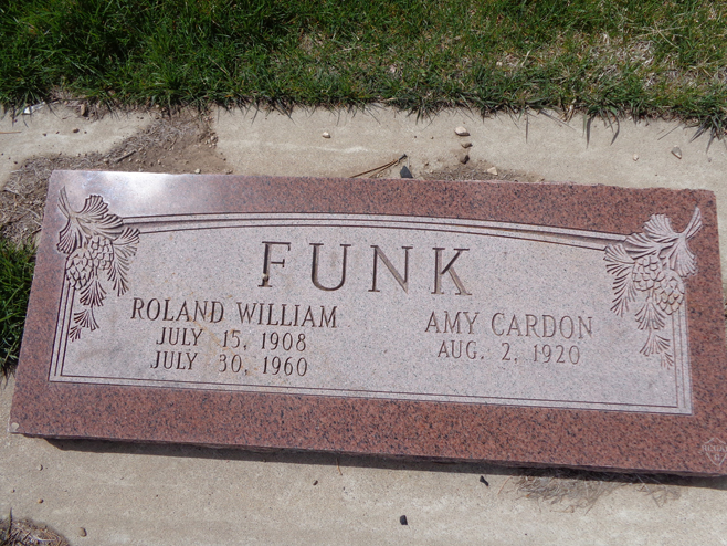 Roland William and Amy Cardon Funk grave marker