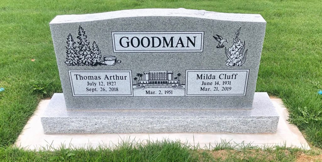 Tom and Milda Goodman grave marker