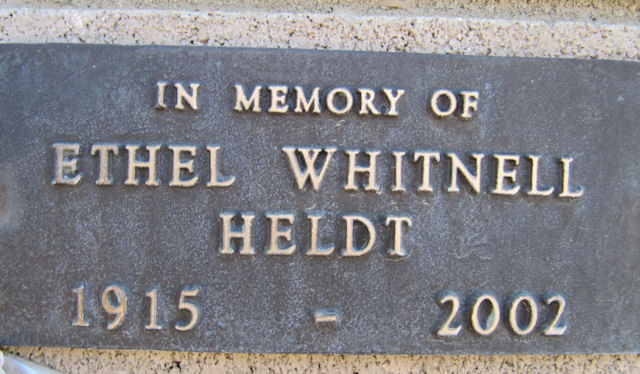 Ethel Cardon Whitnell Heldt grave marker