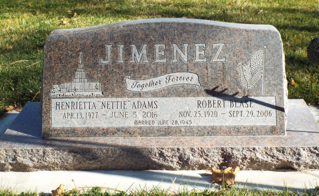 Grave Marker for Robert and Nettie Jimenez