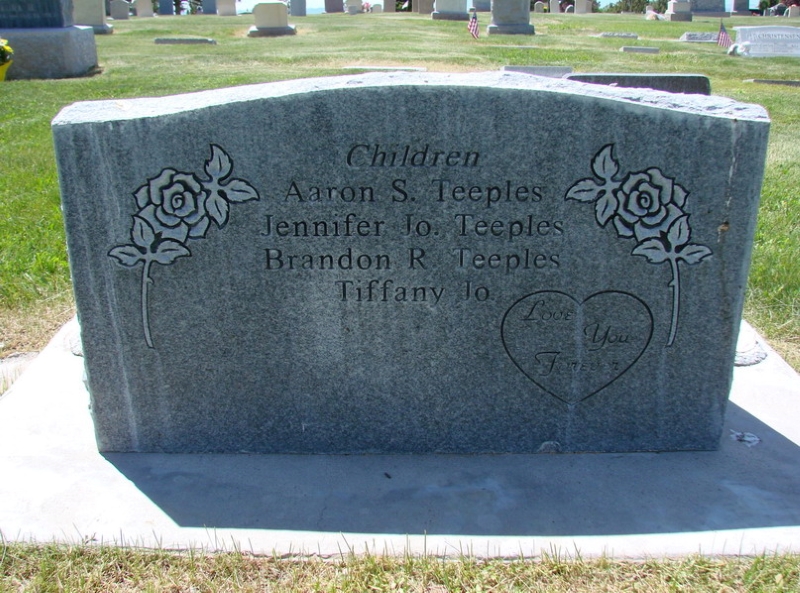 Back of grave marker of Joyce Johnson