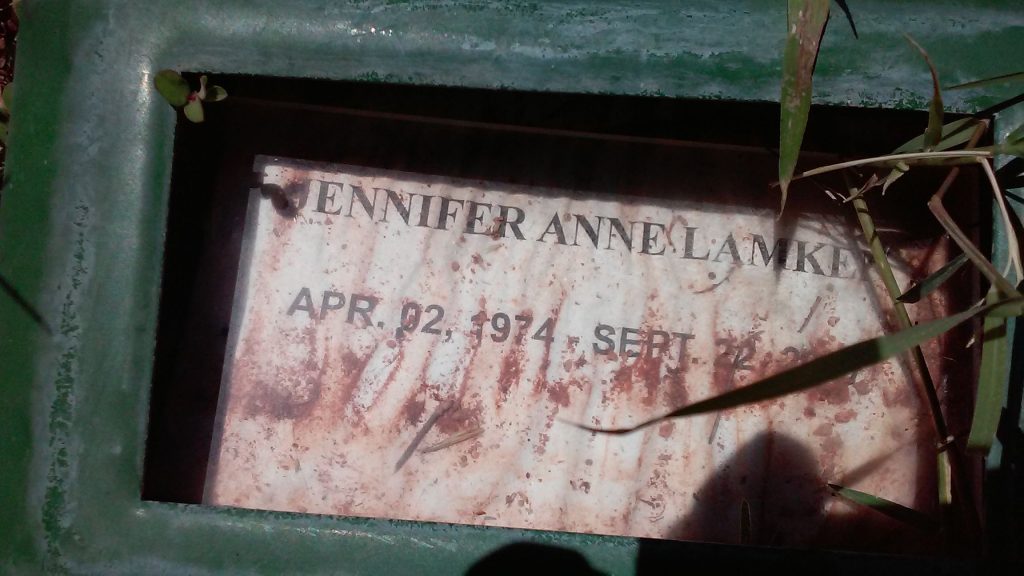 Grave Marker of Jennifer Anne Clark Lamken