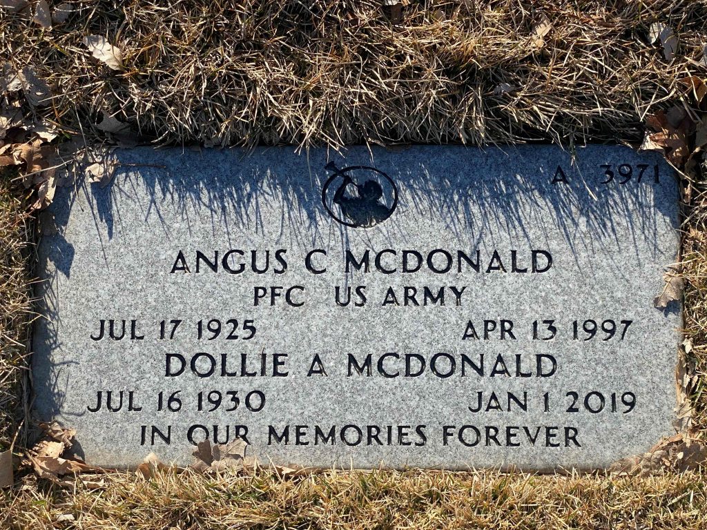 Grave marker of Cardon and Dollie McDonald