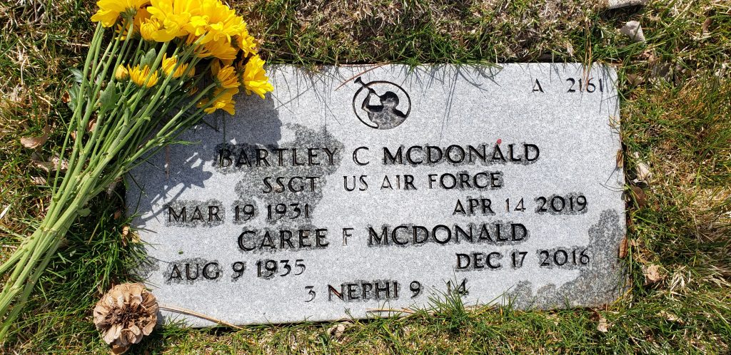 Grave Marker of Bartley Curtis Craig McDonald