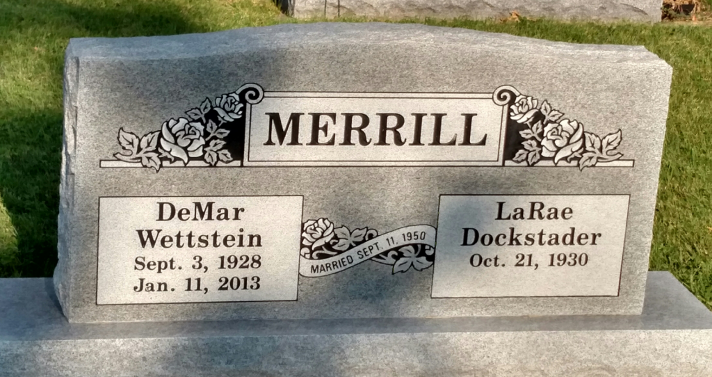 Grave Marker of DeMar and LaRae Merrill