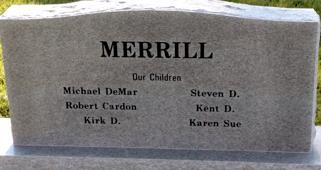 Back of Grave Marker