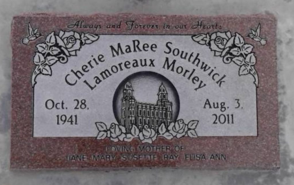 Grave Marker of Cherie Morley