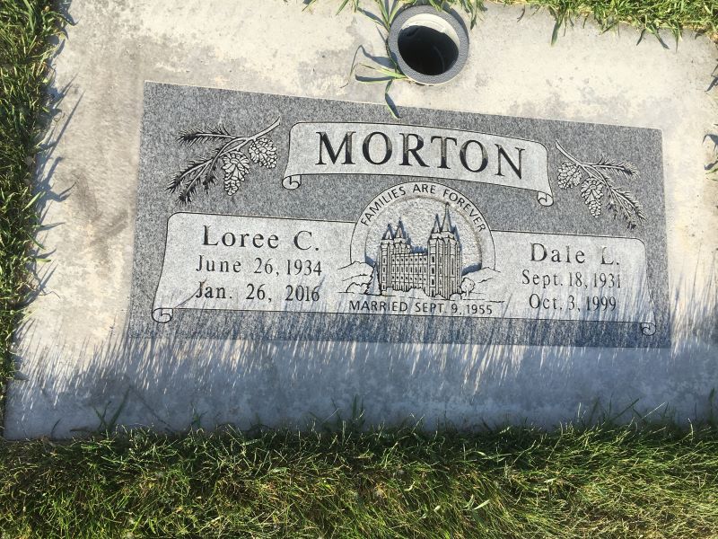 Grave Marker of Dale L. and Loree C. Morton