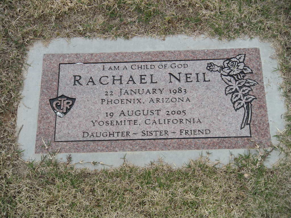 Grave Marker for Rachael Neil