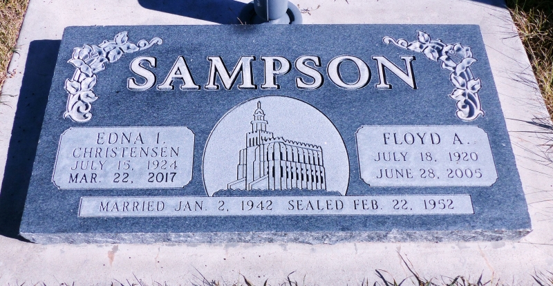 Updated Grave Marker of Floyd and Edna Sampson