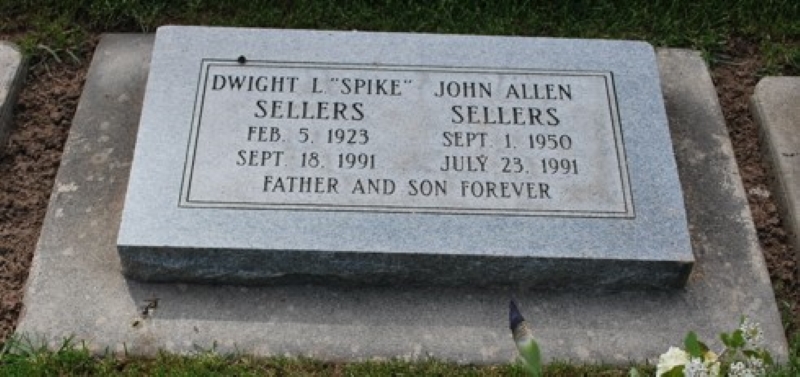 Grave Marker for father and son, Dwight L. and John Allen Sellers