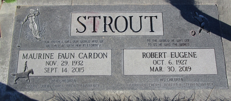 Grave Marker of Robert Eugene and Maurine Faun Cardon Strout