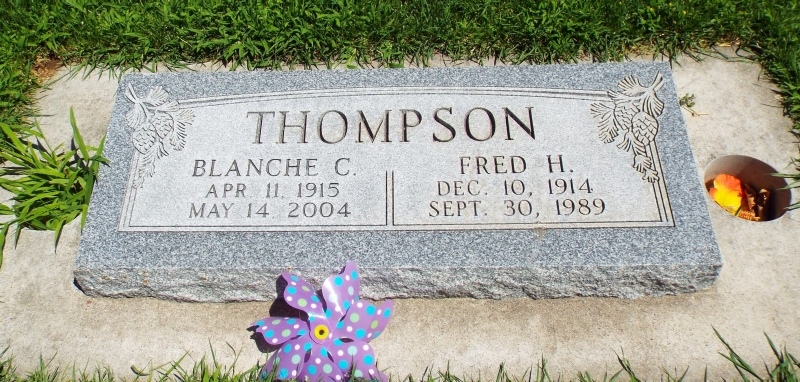 Grave Marker of Fred and Blanche Cardon Thompson