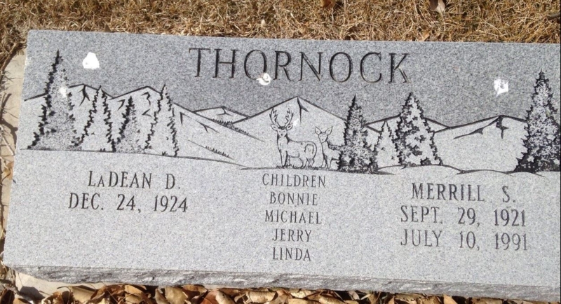 Grave marker of Merrill and LaDean Thornock