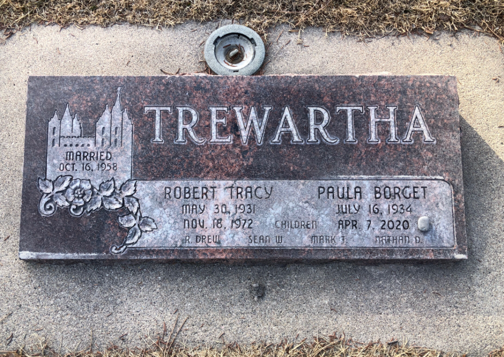 Grave Marker for Paula Borget Trewartha Lamoreaux