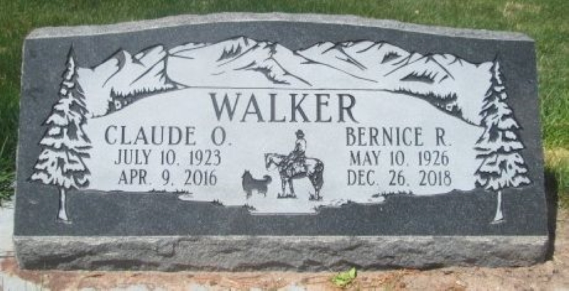 Grave marker of Claude and Berneice Walker