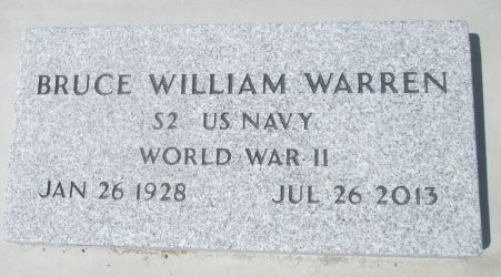 Grave marker of Bruce William Warren