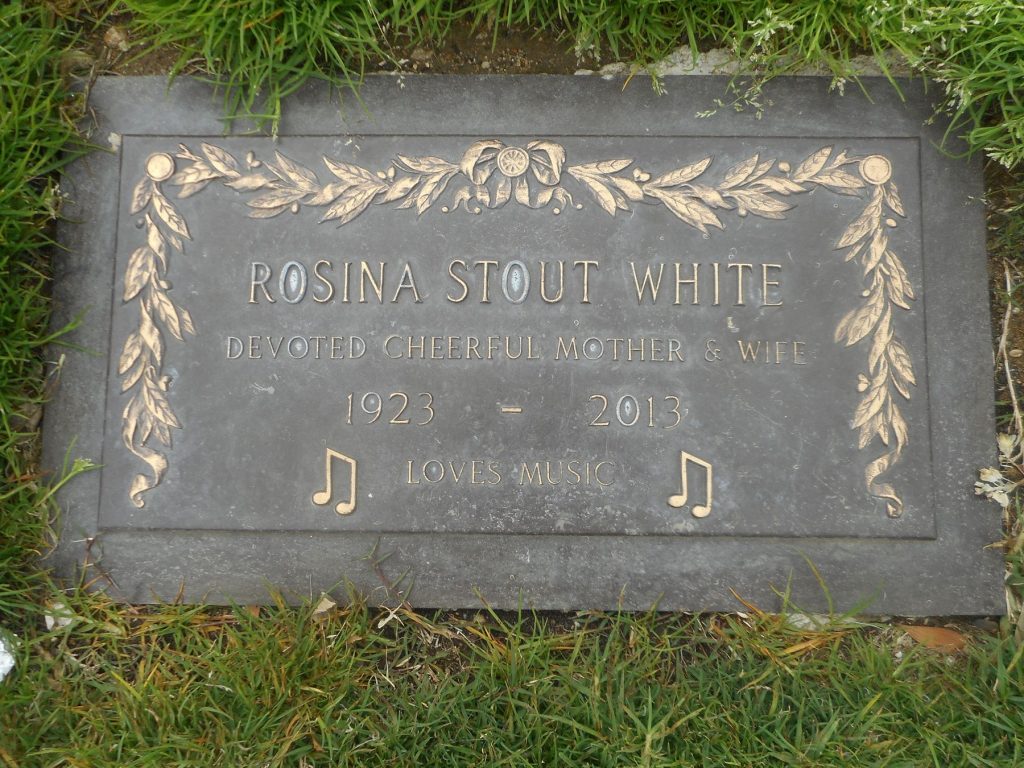 Rosina Stout White grave marker