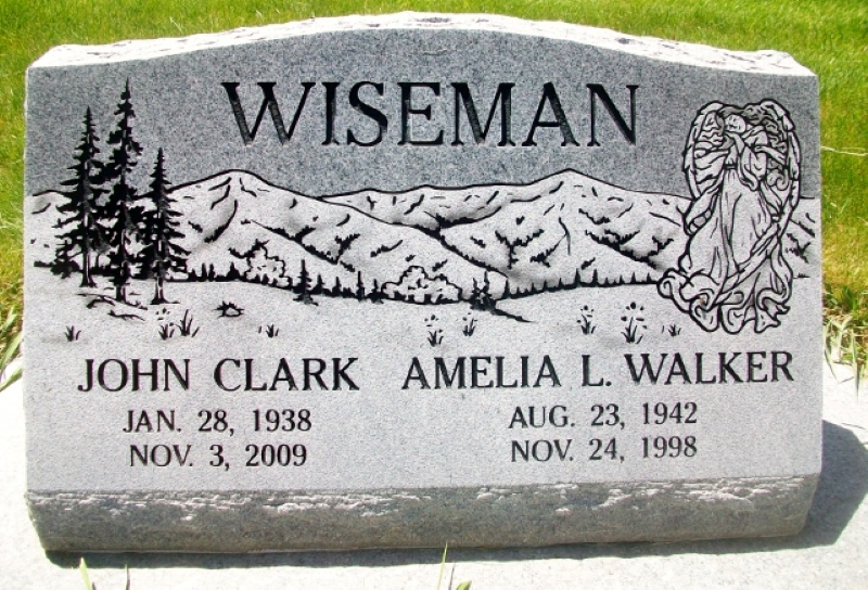 John and Amelia Wiseman grave marker