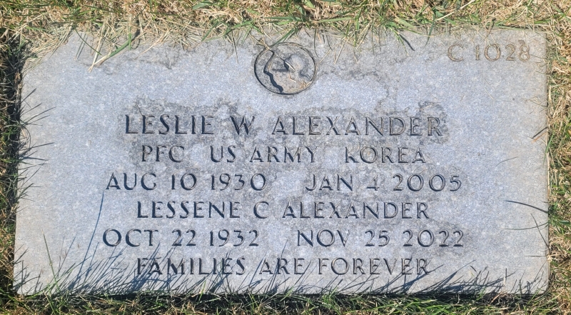 Grave marker of Leslie Walter Alexander