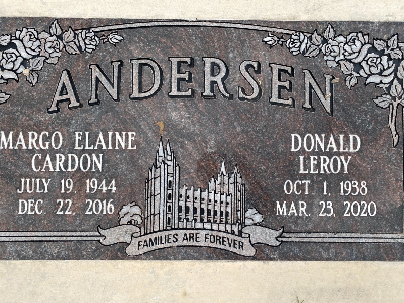 Don and Margon Andersen grave marker