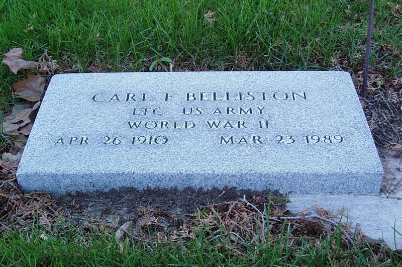 Carl Farnsworth Belliston grave marker