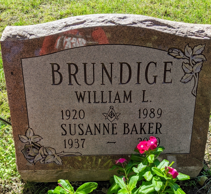 William and Susanne Baker Brundige grave marker
