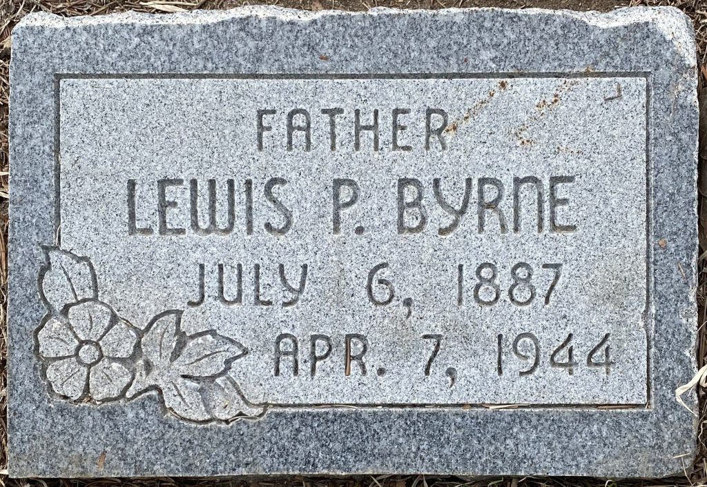 Grave marker of Lewis Phillip Byrne