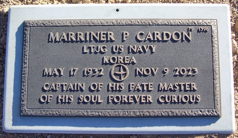 Grave marker for Marriner Paul Cardon