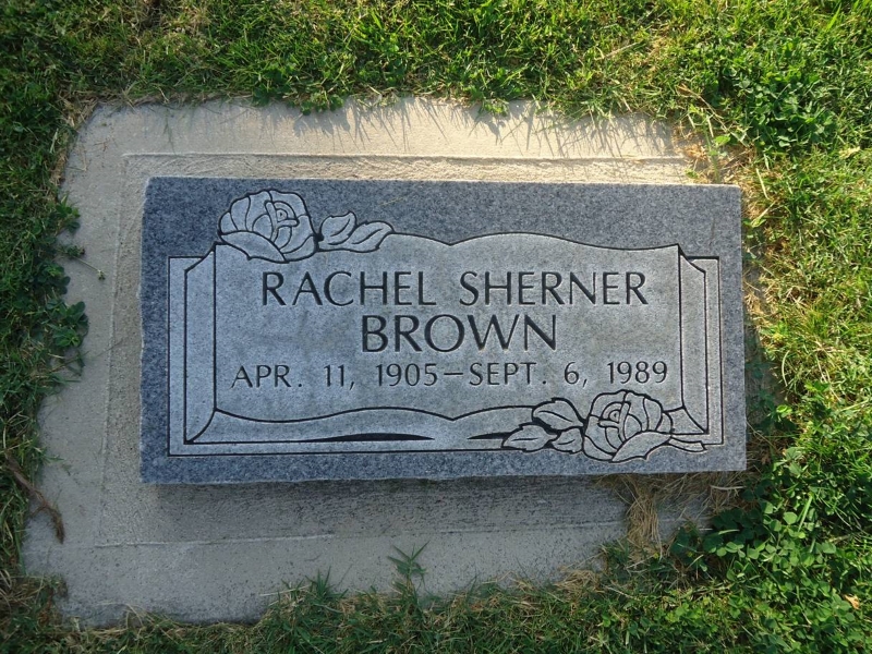 Grave marker of Rachel Sherner Brown