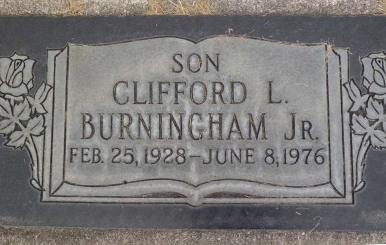 Grave marker of Clifford L. Burningham Jr.