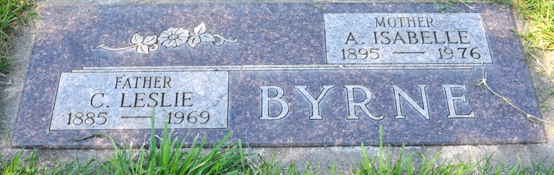 Grave marker of C. Leslie and A. Isabelle Byrne