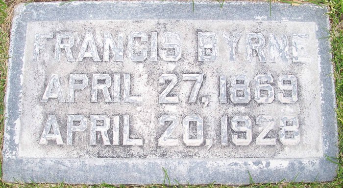 Grave marker for Francis Kendell Byrne