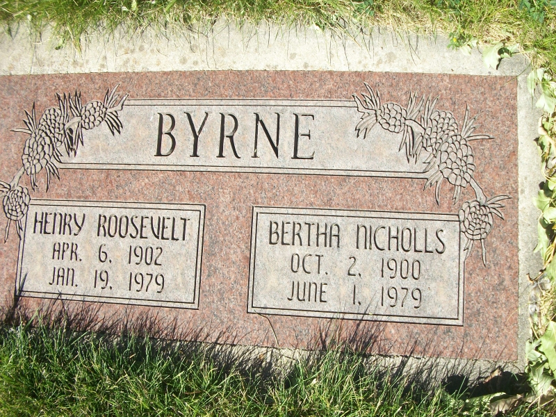 Henry and Bertha Byrne Grave Marker