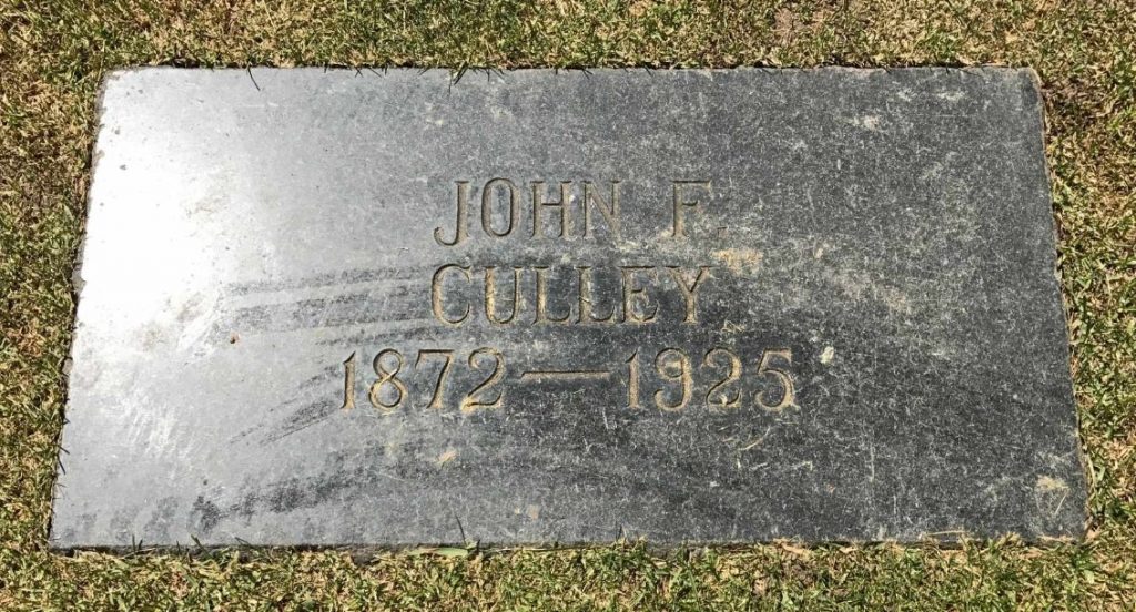 Grave marker of John F. Culley