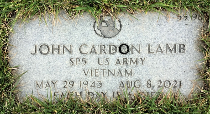 Grave marker for John Cardon Lamb