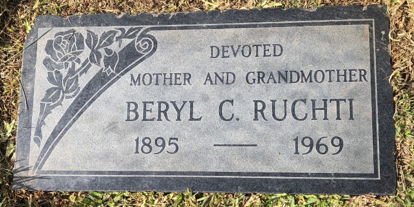 Grave marker of Beryl Cardon Ruchti