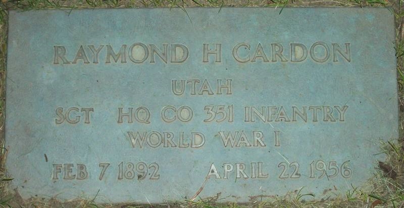 Grave marker of Raymond Hinckley Cardon