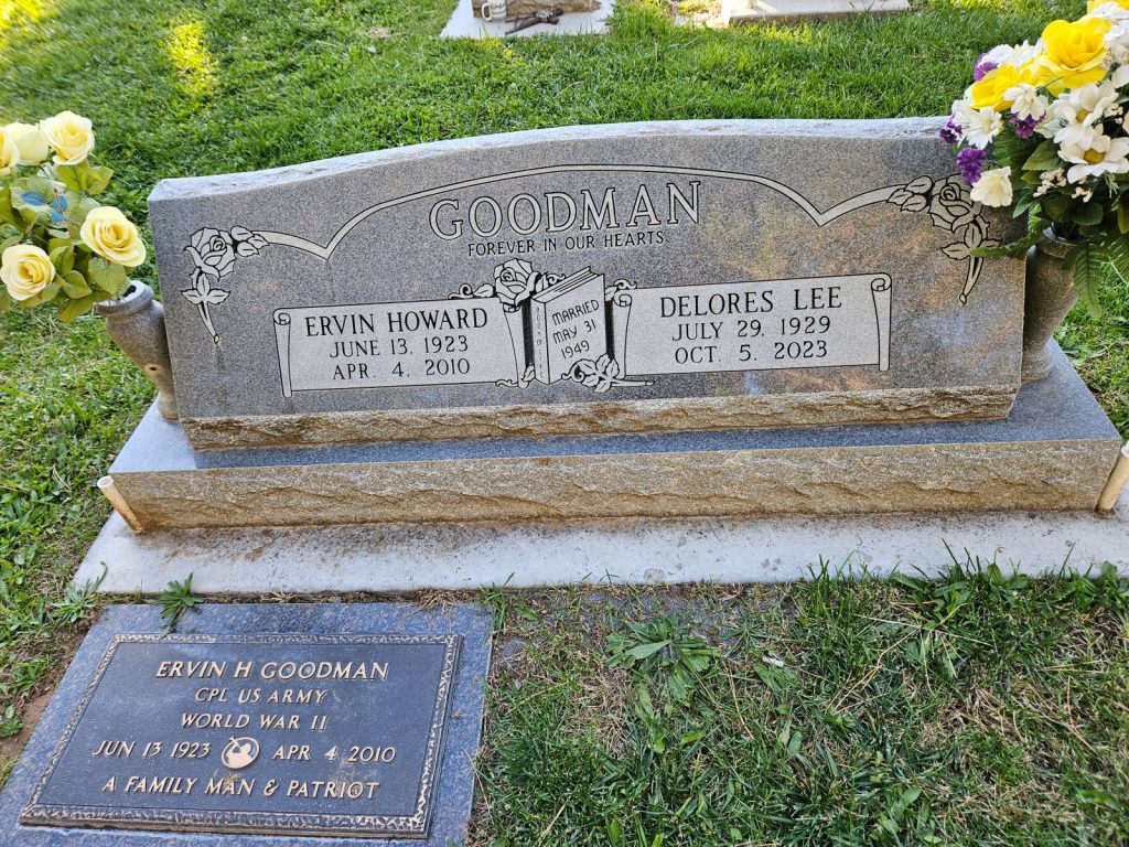 Ervin and Delores Lee Goodman Grave Marker
