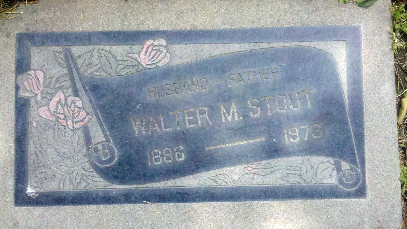 Grave marker of Walter Milton Stout