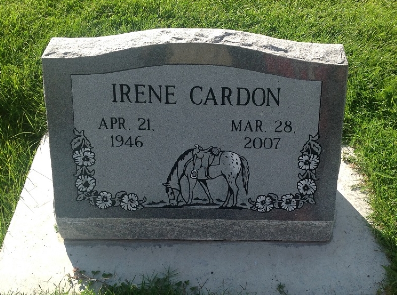 Irene Cardon grave marker