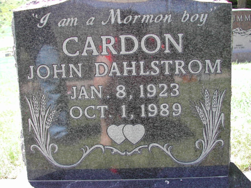 John Dahlstrom Cardon grave marker photo