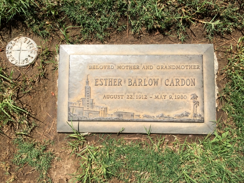 Grave marker of Esther Barlow Cardon