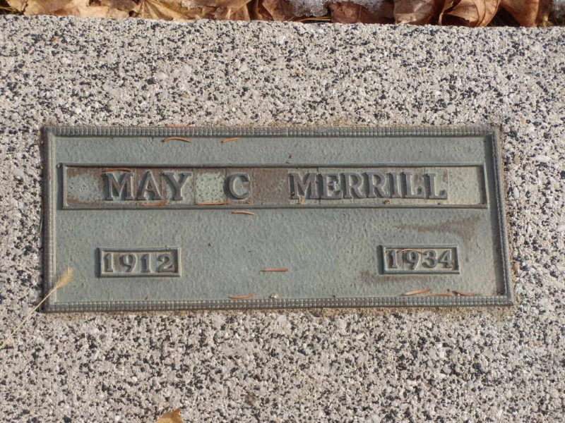 May Cardon Merrill grave marker