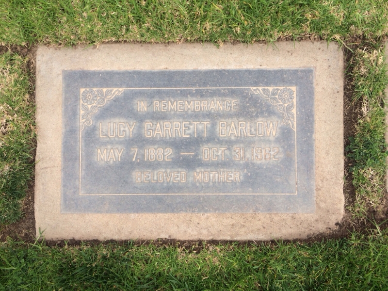 Lucy Garrett Barlow grave marker