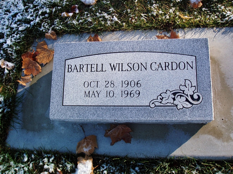 Bartell Wilson Cardon grave marker