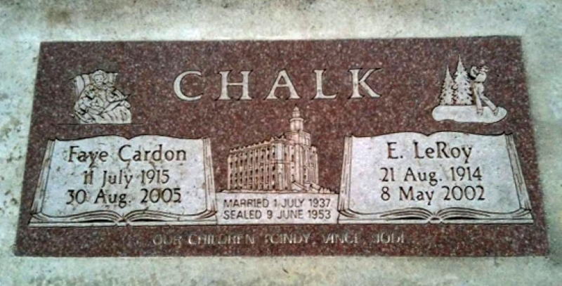 Grave marker of Elmer Leroy and Faye Cardon