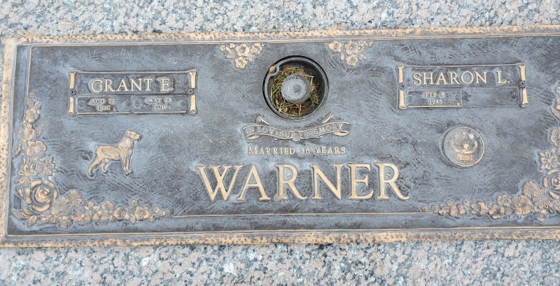 Gene and Sharon grave marker